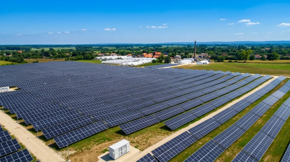 SE Saraorci solar power plant seen from above